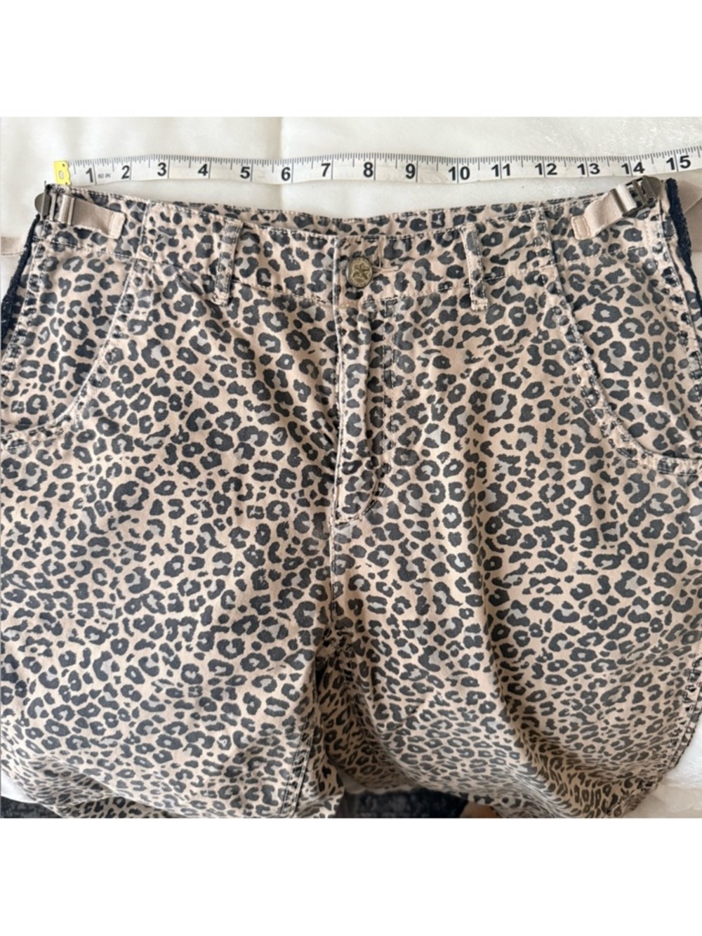 Da-Nang Leopard Print Cargo Pants in Beige and Black - Picture 8 of 10